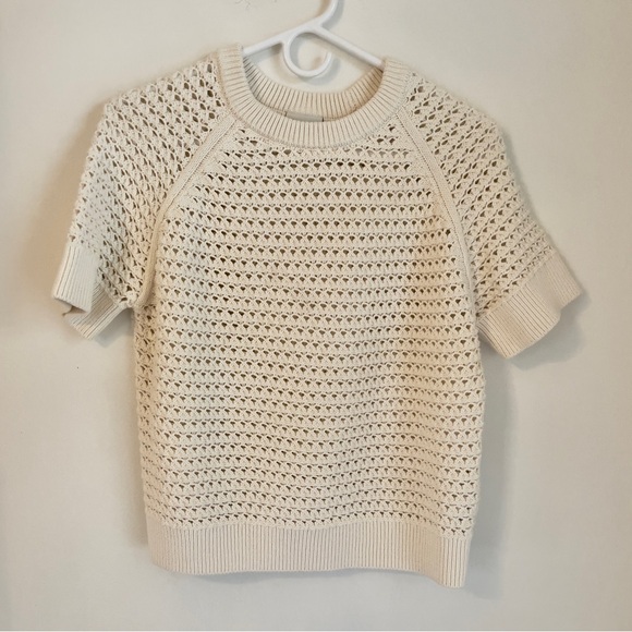 Varley Sweater Alva Cotton Knit Egret Sz Med - Picture 2 of 6